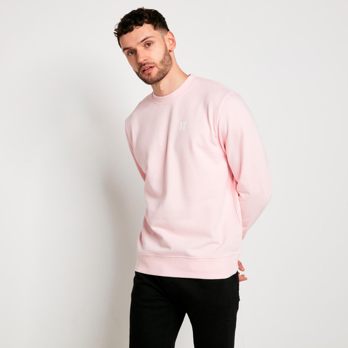 Men's pink shop crew neck sweatshirt